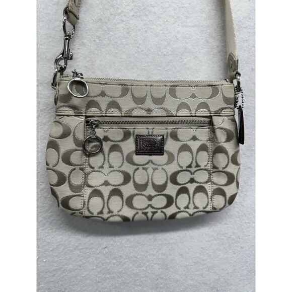 Coach Handbags - Coach Poppy Swingback Crossbody‎ Purse Silver Accents
